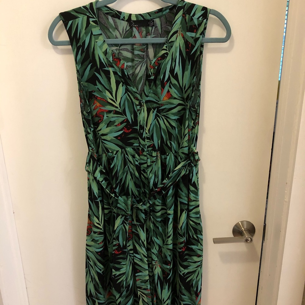 Jungle floral green maternity dress